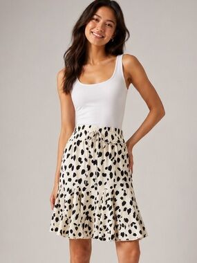 Avanti The Label Dalmatian Print Ruffle Hem Skirt Size Medium